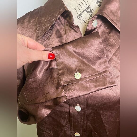 Rails Andrea Satin Shirt NWT Size L - Picture 4 of 10